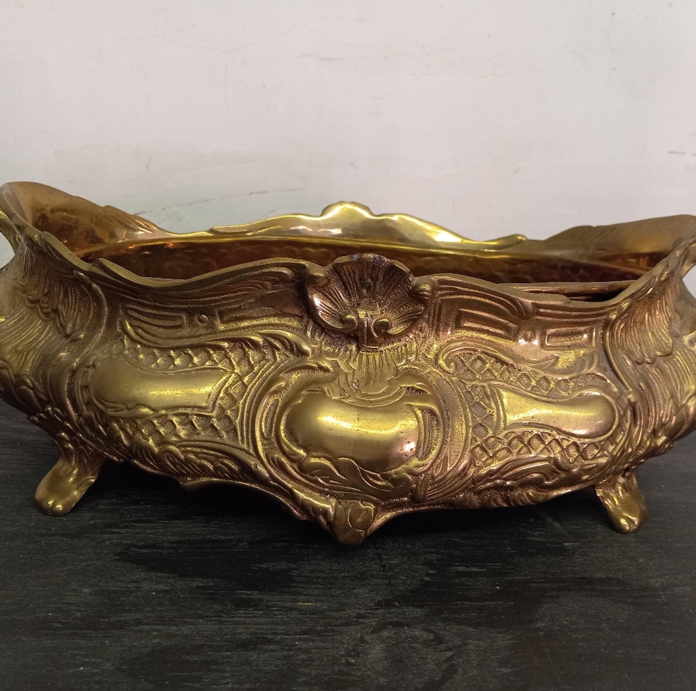 Antique French Brass Jardiniere Planter